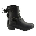 Milwaukee Leather MBL9313 Women’s Black Leather Harness Zip-Up Motorcycle Rider Boots w/ Back Laces - Image 9