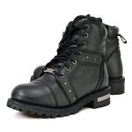Milwaukee Leather Women’s Black Premium Leather Motorcycle Riding Boots w/Lace-Up and Side Zipper Closure MBL9319 - Image 5