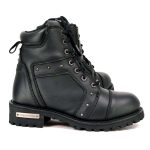 Milwaukee Leather Women’s Black Premium Leather Motorcycle Riding Boots w/Lace-Up and Side Zipper Closure MBL9319 - Image 9