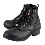 Milwaukee Leather MBL9320 Women’s Premium Black Leather Lace-Up Motorycle Riding Boots with Side Zipper - Image 4