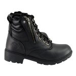 Milwaukee Leather MBL9320 Women’s Premium Black Leather Lace-Up Motorycle Riding Boots with Side Zipper - Image 8