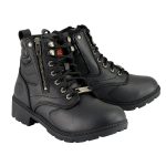 Milwaukee Leather MBL9320W Women’s Black Premium Leather Wide-Width Lace-Up Motorcycle Rider Boots