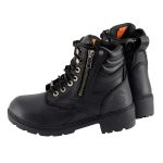 Milwaukee Leather MBL9321WP Women’s Black Waterproof Lace-Up Motorcycle Biker Rider Boots w/ Side Zipper - Image 6