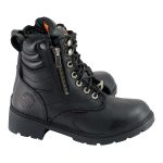 Milwaukee Leather MBL9321WP Women’s Black Waterproof Lace-Up Motorcycle Biker Rider Boots w/ Side Zipper - Image 9