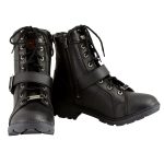 Milwaukee Leather MBL9325 Women’s Premium Black Lace-Up Classic Leather Motorcycle Biker Boots w/ Side Zipper - Image 10
