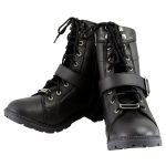 Milwaukee Leather MBL9325 Women’s Premium Black Lace-Up Classic Leather Motorcycle Biker Boots w/ Side Zipper - Image 4