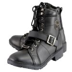 Milwaukee Leather MBL9325 Women’s Premium Black Lace-Up Classic Leather Motorcycle Biker Boots w/ Side Zipper - Image 5