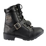 Milwaukee Leather MBL9325 Women’s Premium Black Lace-Up Classic Leather Motorcycle Biker Boots w/ Side Zipper - Image 9