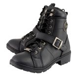 Milwaukee Leather MBL9325W Women’s Premium Black Leather Lace-Up Motorcycle Biker Rider Boots in Wide Width Size - Image 4