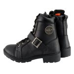 Milwaukee Leather MBL9325W Women’s Premium Black Leather Lace-Up Motorcycle Biker Rider Boots in Wide Width Size - Image 5