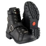 Milwaukee Leather MBL9325W Women’s Premium Black Leather Lace-Up Motorcycle Biker Rider Boots in Wide Width Size - Image 2