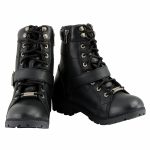 Milwaukee Leather MBL9326WP Women’s Premium Black Leather Lace-Up Waterproof Motorcyle Rider Boots - Image 2