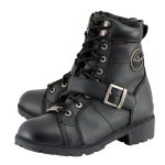 Milwaukee Leather MBL9326WP Women’s Premium Black Leather Lace-Up Waterproof Motorcyle Rider Boots - Image 5