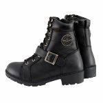 Milwaukee Leather MBL9326WP Women’s Premium Black Leather Lace-Up Waterproof Motorcyle Rider Boots - Image 6