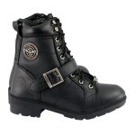 Milwaukee Leather MBL9326WP Women’s Premium Black Leather Lace-Up Waterproof Motorcyle Rider Boots - Image 9