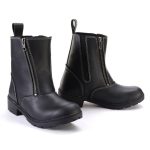 Milwaukee Leather MBL9327 Women’s Black Leather Motorcycle Riding Boots with Dual Zipper Closure
