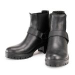Milwaukee Leather Women’s Black Braid Black Leather Ankle Fashion Boots with Elastic Panel and Block Heel – MBL9331 - Image 2