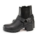 Milwaukee Leather Women’s Black Braid Black Leather Ankle Fashion Boots with Elastic Panel and Block Heel – MBL9331 - Image 3