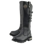 Milwaukee Leather MBL9345 Women’s Black 15-inch High Rise Leather Riding Boots with Four Calf Buckles - Image 4