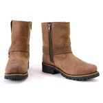 Milwaukee Leather MBL9353 Women’s Crazy Horse Brown Leather Motorcycle Rider Short Harness Boots - Image 2