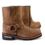 Milwaukee Leather MBL9353 Women’s Crazy Horse Brown Leather Motorcycle Rider Short Harness Boots - Image 8