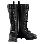 Milwaukee Leather Women’s Black 14-inch Lace-Up High-Rise Leather Biker Rider Boots with Calf Buckle MBL9355 - Image 13