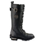 Milwaukee Leather Women’s Black 14-inch Lace-Up High-Rise Leather Biker Rider Boots with Calf Buckle MBL9355 - Image 11