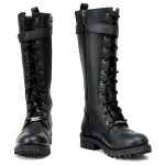 Milwaukee Leather MBL9357 Women’s Black 14″ Tall Motorcycle Boots Lace-Up High-Rise Purple Embroidered Leather Shoe - Image 10