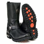 Milwaukee Leather MBL9360 Women’s Black Leather 11-Inch Classic Harness Square Toe Motorcycle Boots - Image 10
