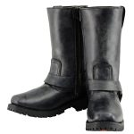 Milwaukee Leather Women’s 11-Inch Distressed Grey Classic Harness Square Toe Leather Boots MBL9362 - Image 4