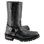 Milwaukee Leather Women’s 11-Inch Distressed Grey Classic Harness Square Toe Leather Boots MBL9362 - Image 9