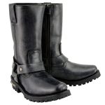 Milwaukee Leather Women’s 11-Inch Distressed Grey Classic Harness Square Toe Leather Boots MBL9362