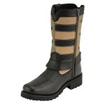 Milwaukee Leather MBL9363 Women’s Stars and Stripes Black with Tan Leather Motorcycle Rider Harness Boots - Image 4