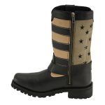 Milwaukee Leather MBL9363 Women’s Stars and Stripes Black with Tan Leather Motorcycle Rider Harness Boots - Image 5