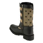 Milwaukee Leather MBL9363 Women’s Stars and Stripes Black with Tan Leather Motorcycle Rider Harness Boots - Image 6