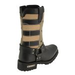 Milwaukee Leather MBL9363 Women’s Stars and Stripes Black with Tan Leather Motorcycle Rider Harness Boots - Image 8