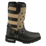 Milwaukee Leather MBL9363 Women’s Stars and Stripes Black with Tan Leather Motorcycle Rider Harness Boots - Image 9