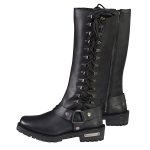 Milwaukee Leather Women’s Wide-Width Classic Black Leather 14-Inch Harness Square Toe Tall Motorcycle Boots MBL9365W - Image 11