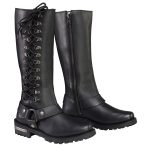 Milwaukee Leather MBL9365 Women’s Classic Black Leather 14-Inch Harness Square Toe Tall Motorcycle Boots
