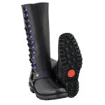 Milwaukee Leather Women’s Black 14-inch Leather Harness Motorcycle Boots with Purple Accent Lacing MBL9366 - Image 12