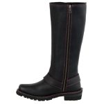 Milwaukee Leather Women’s Black 14-inch Leather Harness Motorcycle Boots with Fuchsia Accent Lacing MBL9367 - Image 4