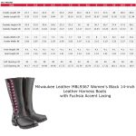 Milwaukee Leather Women’s Black 14-inch Leather Harness Motorcycle Boots with Fuchsia Accent Lacing MBL9367 - Image 3