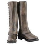 Milwaukee Leather Women’s Distressed Brown Leather 14-inch Classic Harness Square Toe Motorcycle Rider Boots MBL9368 - Image 4