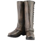 Milwaukee Leather Women’s Distressed Brown Leather 14-inch Classic Harness Square Toe Motorcycle Rider Boots MBL9368 - Image 5