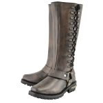 Milwaukee Leather Women’s Distressed Brown Leather 14-inch Classic Harness Square Toe Motorcycle Rider Boots MBL9368 - Image 6