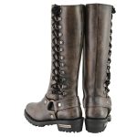 Milwaukee Leather Women’s Distressed Brown Leather 14-inch Classic Harness Square Toe Motorcycle Rider Boots MBL9368 - Image 8