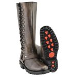 Milwaukee Leather Women’s Distressed Brown Leather 14-inch Classic Harness Square Toe Motorcycle Rider Boots MBL9368 - Image 2