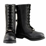 Milwaukee Leather Women’s Graze Black Leather Lace-Up Motorcycle Boots with Zipper Pocket MBL9369 - Image 4