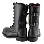 Milwaukee Leather Women’s Graze Black Leather Lace-Up Motorcycle Boots with Zipper Pocket MBL9369 - Image 8