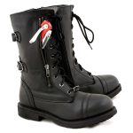 Milwaukee Leather Women’s Graze Black Leather Lace-Up Motorcycle Boots with Zipper Pocket MBL9369 - Image 2